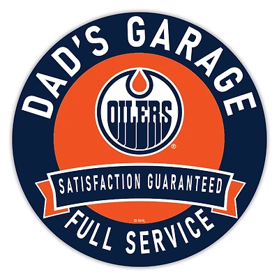 Edmonton Oilers 16" Dad's Garage Wood Sign
