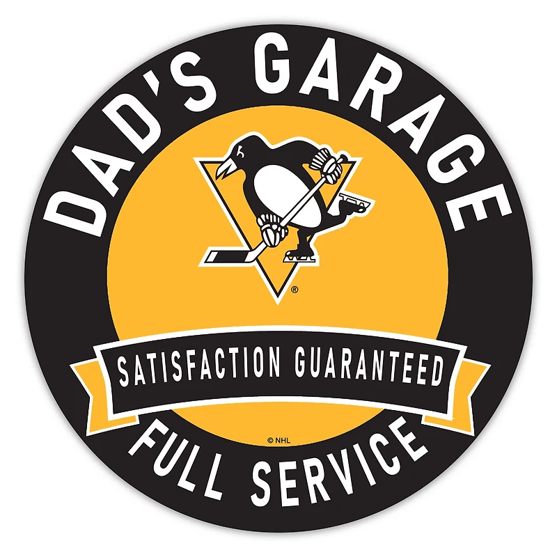 Pittsburgh Penguins 16" Dad's Garage Wood Sign