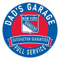 New York Rangers 16" Dad's Garage Wood Sign