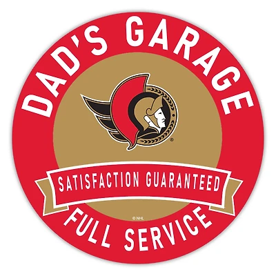 Ottawa Senators 16" Dad's Garage Wood Sign