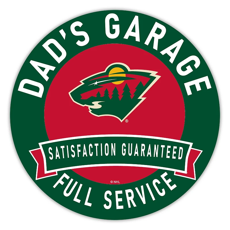 Minnesota Wild 16" Dad's Garage Wood Sign