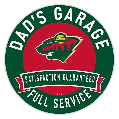 Minnesota Wild 16" Dad's Garage Wood Sign