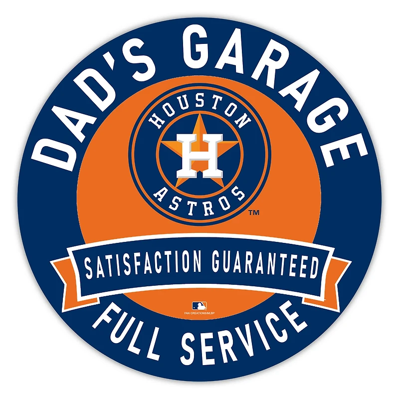 Houston Astros 16" Dad's Garage Wood Sign