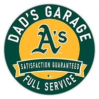 Athletics 16" Dad's Garage Wood Sign