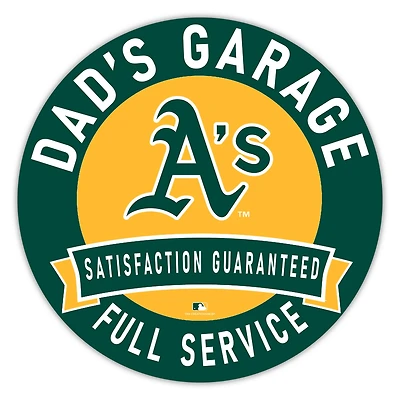 Athletics 16" Dad's Garage Wood Sign