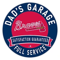 Atlanta Braves 16" Dad's Garage Wood Sign