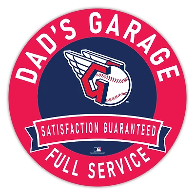 Cleveland Guardians 16" Dad's Garage Wood Sign