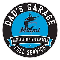 Miami Marlins 16" Dad's Garage Wood Sign