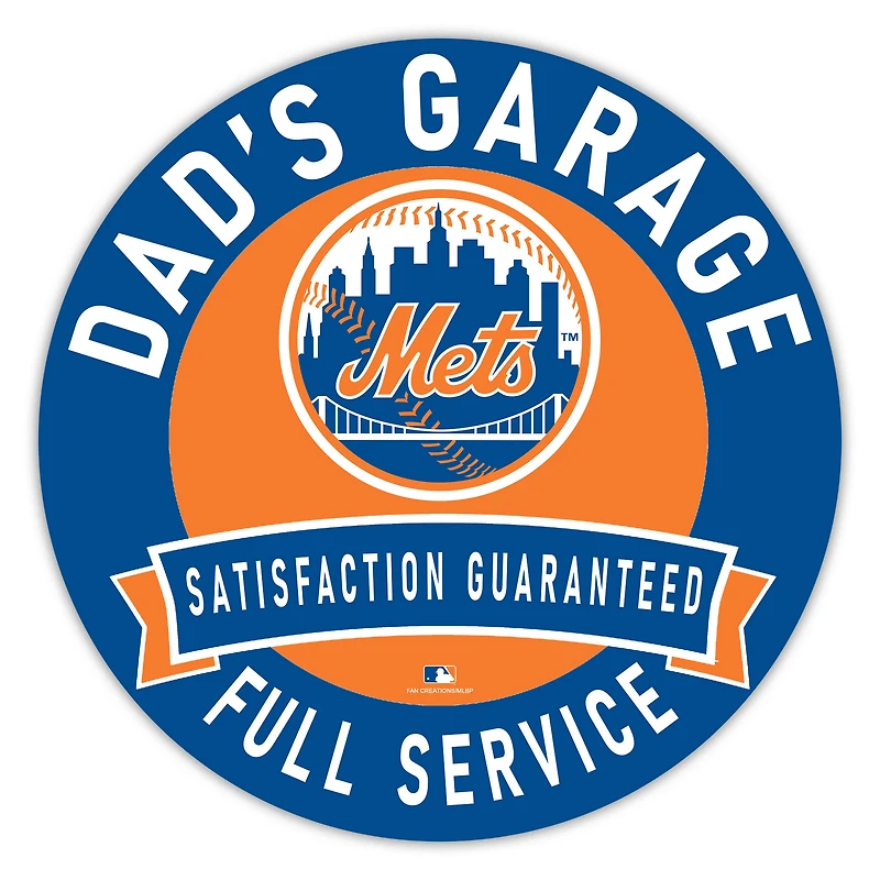 New York Mets 16" Dad's Garage Wood Sign