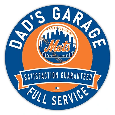 New York Mets 16" Dad's Garage Wood Sign