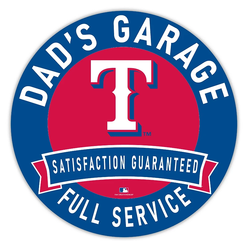 Texas Rangers 16" Dad's Garage Wood Sign