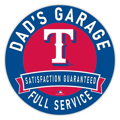 Texas Rangers 16" Dad's Garage Wood Sign