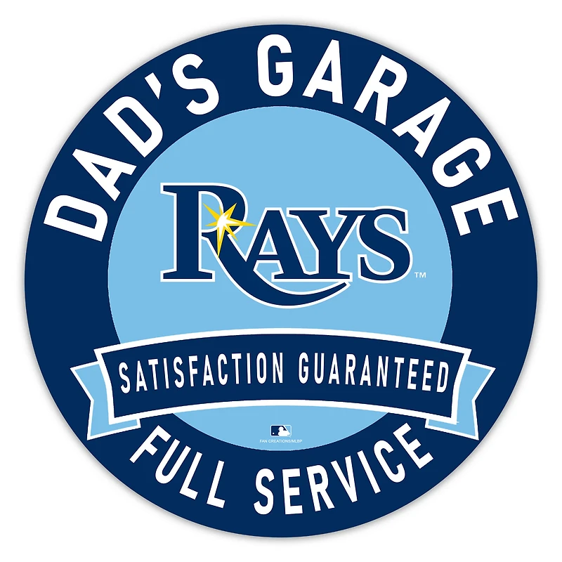 Tampa Bay Rays 16" Dad's Garage Wood Sign