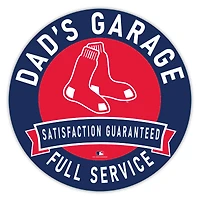 Boston Red Sox 16" Dad's Garage Wood Sign