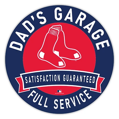 Boston Red Sox 16" Dad's Garage Wood Sign
