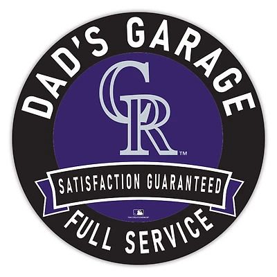 Colorado Rockies 16" Dad's Garage Wood Sign
