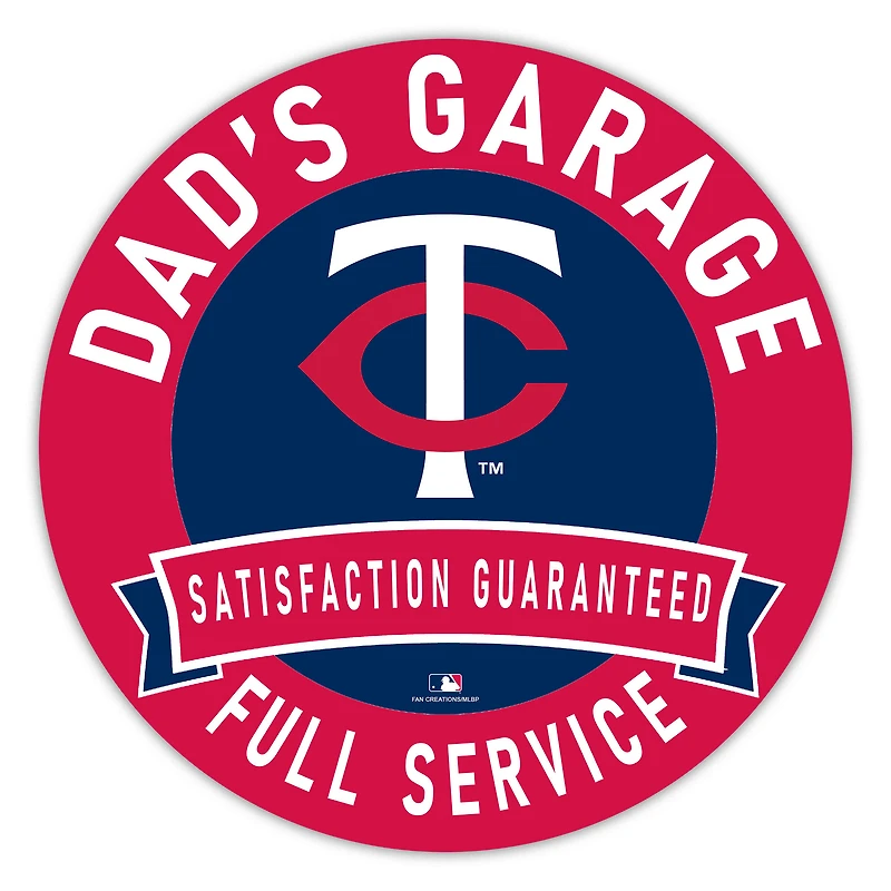Minnesota Twins 16" Dad's Garage Wood Sign