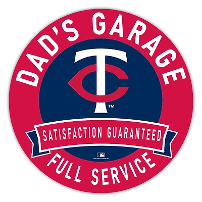Minnesota Twins 16" Dad's Garage Wood Sign