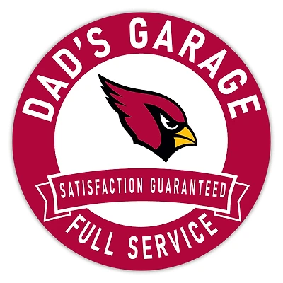 Arizona Cardinals 16" Dad's Garage Wood Sign