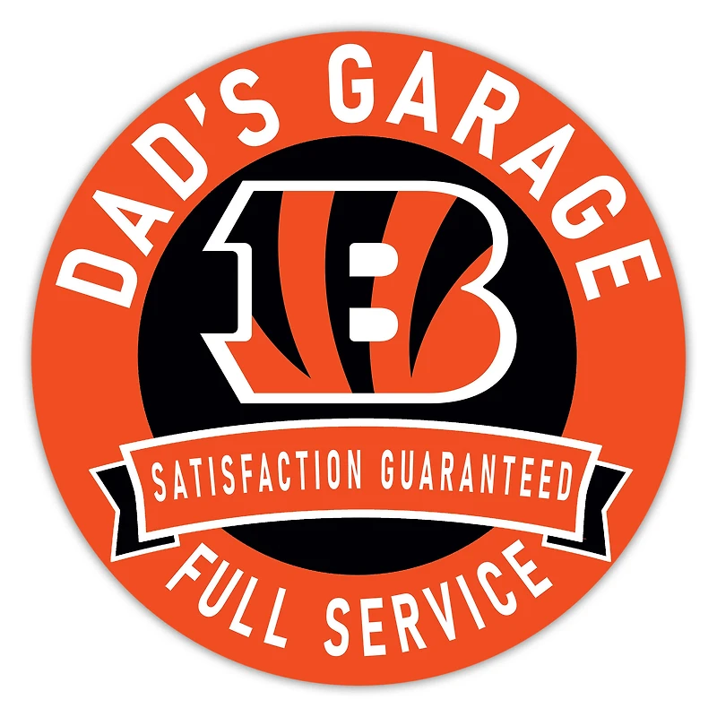 Cincinnati Bengals 16" Dad's Garage Wood Sign