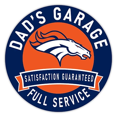 Denver Broncos 16" Dad's Garage Wood Sign