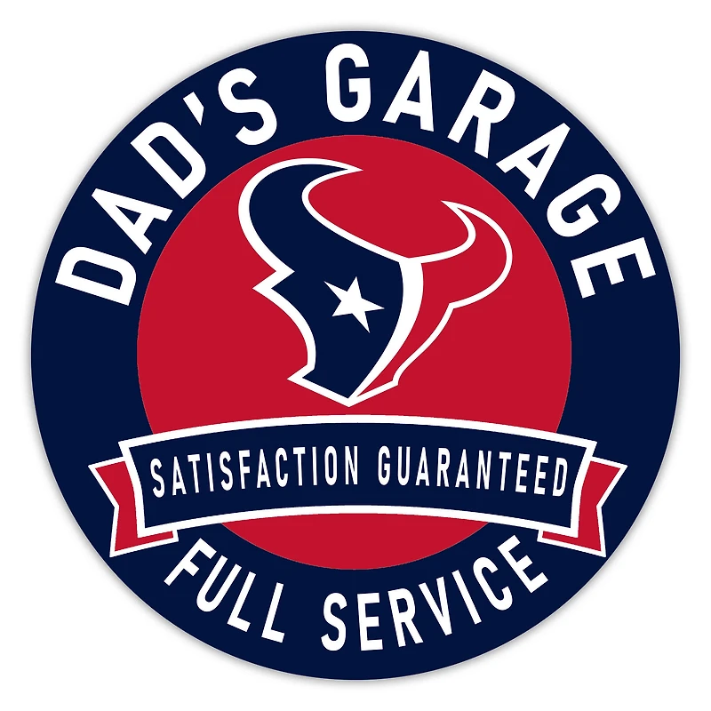 Houston Texans 16" Dad's Garage Wood Sign