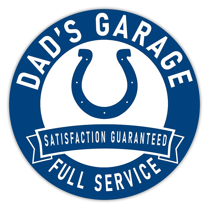 Indianapolis Colts 16" Dad's Garage Wood Sign