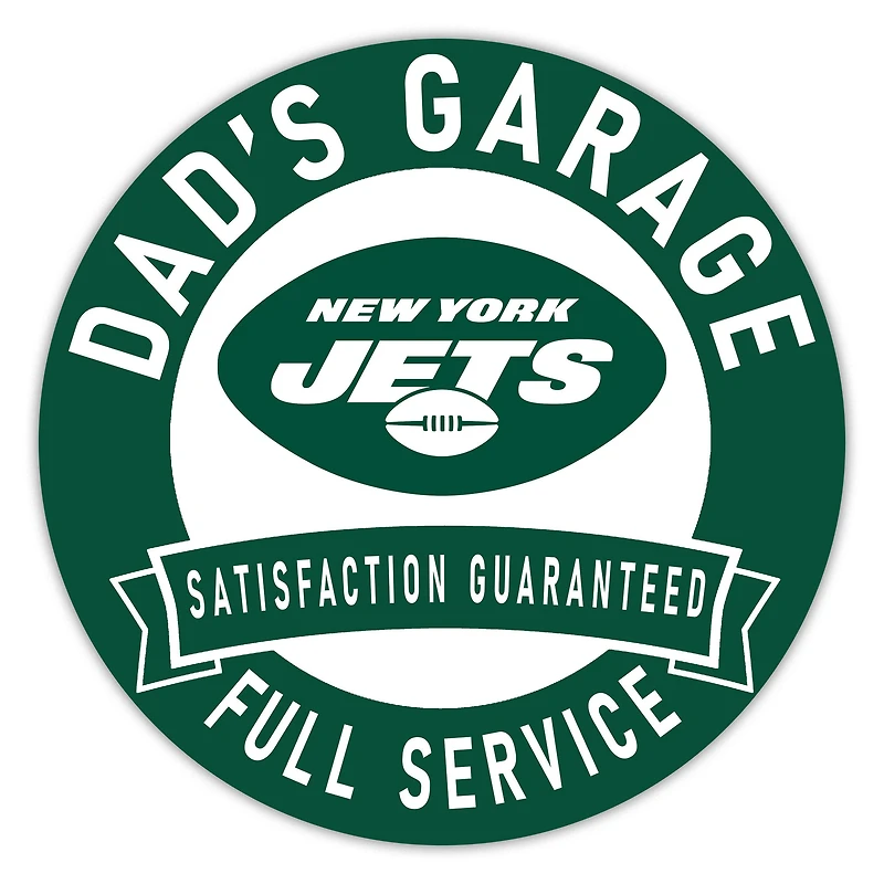 New York Jets 16" Dad's Garage Wood Sign