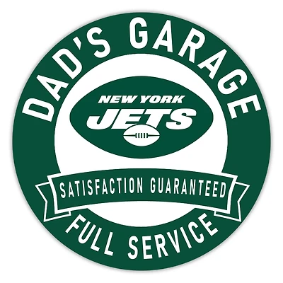 New York Jets 16" Dad's Garage Wood Sign