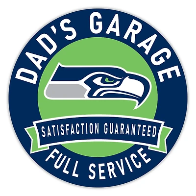 Seattle Seahawks 16" Dad's Garage Wood Sign