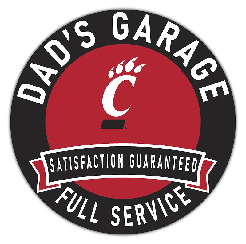Cincinnati Bearcats 16" x 16" Dad's Garage Wood Sign