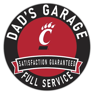Cincinnati Bearcats 16" x 16" Dad's Garage Wood Sign