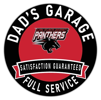 Clark Atlanta University Panthers 16" x 16" Dad's Garage Wood Sign