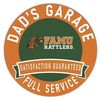 Florida A&M Rattlers 16" x 16" Dad's Garage Wood Sign