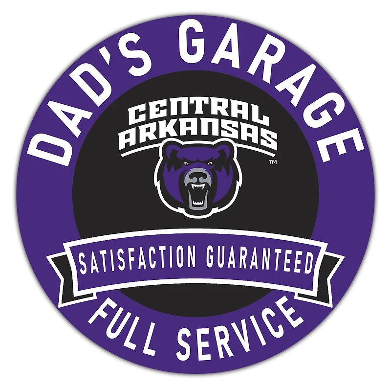 Central Arkansas Bears 16" x 16" Dad's Garage Wood Sign