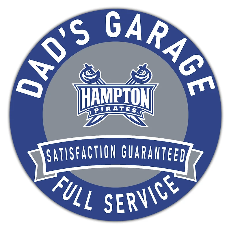 Hampton Pirates 16" x 16" Dad's Garage Wood Sign