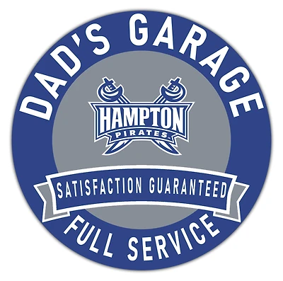 Hampton Pirates 16" x 16" Dad's Garage Wood Sign