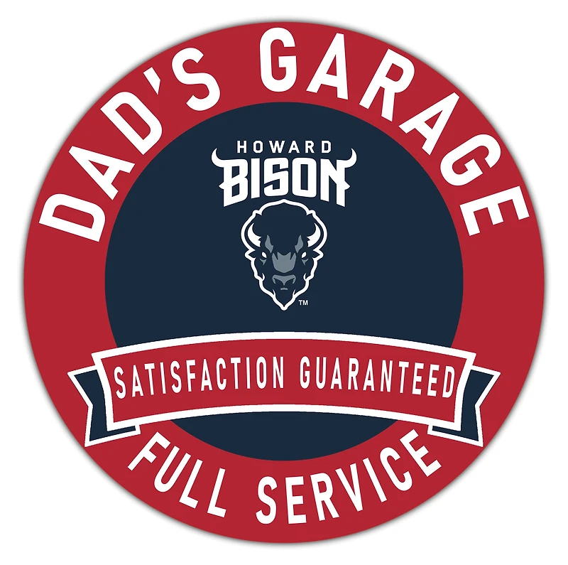 Howard Bison 16" x 16" Dad's Garage Wood Sign