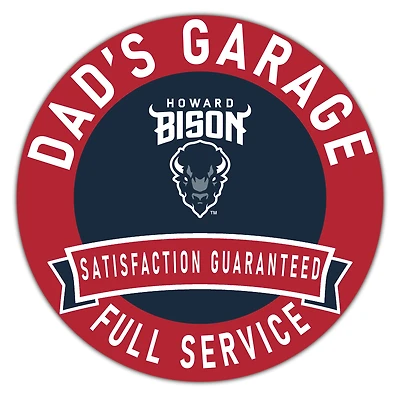 Howard Bison 16" x 16" Dad's Garage Wood Sign