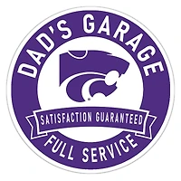 Kansas State Wildcats 16" Dad's Garage Wood Sign