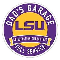 LSU Tigers 16" Dad's Garage Wood Sign