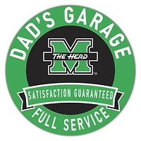 Marshall Thundering Herd 16" x 16" Dad's Garage Wood Sign