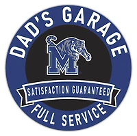 Memphis Tigers 16" x 16" Dad's Garage Wood Sign