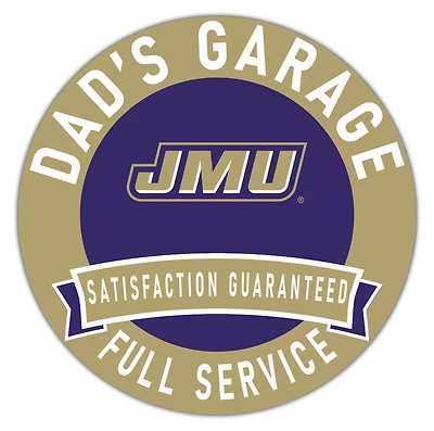 James Madison Dukes 16" x 16" Dad's Garage Wood Sign