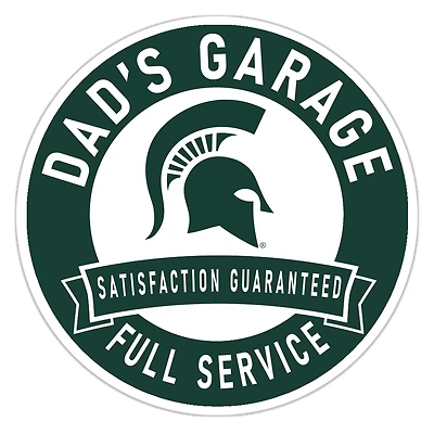 Michigan State Spartans 16" Dad's Garage Wood Sign