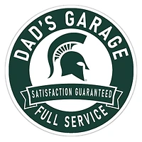 Michigan State Spartans 16" Dad's Garage Wood Sign