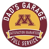 Minnesota Golden Gophers 16" x 16" Dad's Garage Wood Sign