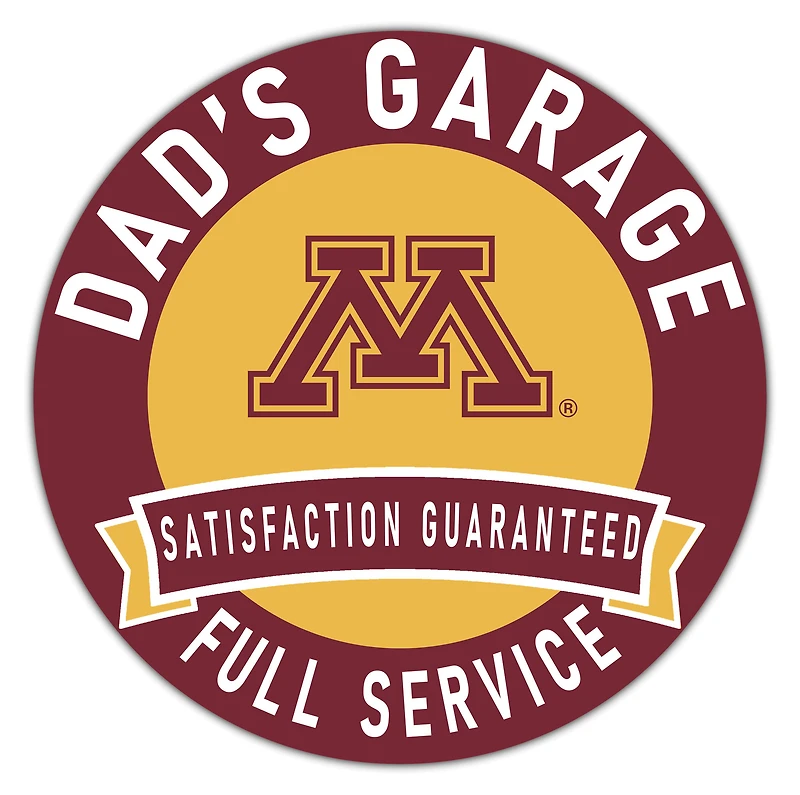 Minnesota Golden Gophers 16" x 16" Dad's Garage Wood Sign