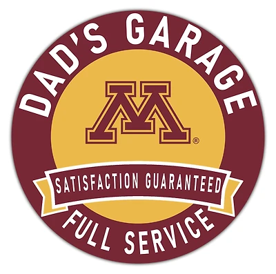Minnesota Golden Gophers 16" x 16" Dad's Garage Wood Sign