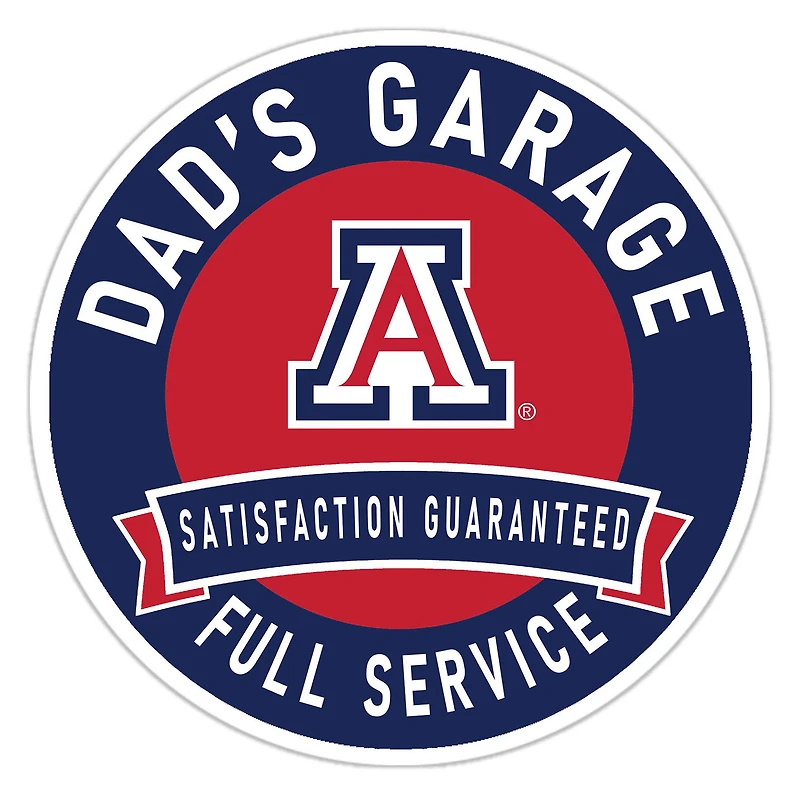 Arizona Wildcats 16" Dad's Garage Wood Sign